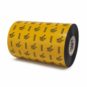 Cinta Zebra cerca y resina de 110 mm x 450 mts para impresión de etiquetas